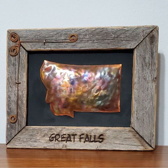 Copper Original By John Rose in Antique Snow Fence Wood Montana Great Falls OOAK - Picture 1 of 10
